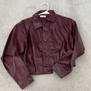 NWOT Lucy Paris cropped faux leather jacket